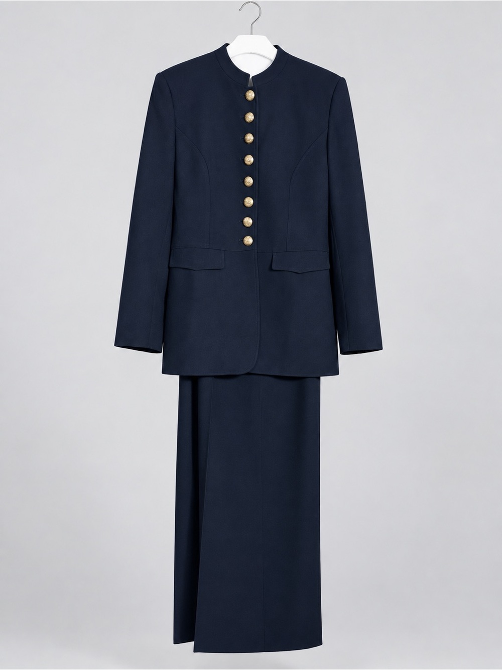 Lauren Ralph Lauren Navy Military-Style Blazer with Gold Buttons